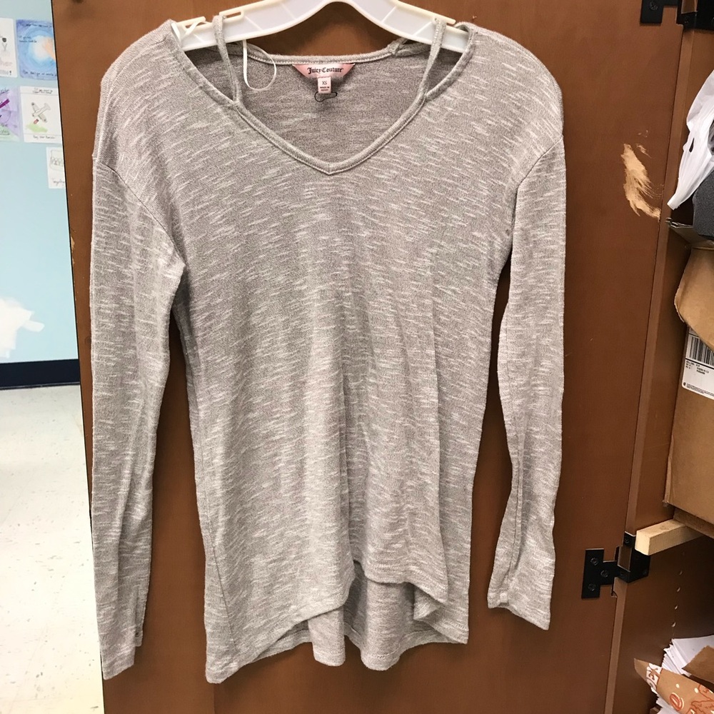 Juicy Couture XS Oatmeal Sweater Shoulder Top